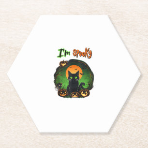 Posavasos De Papel Funny Halloween Spooky Black Cat Bat Starr