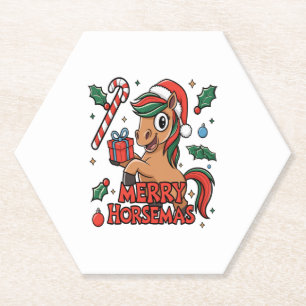 Posavasos De Papel Funny Horse Merry Horsemas