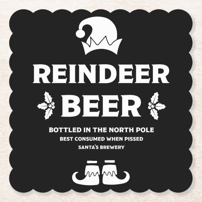 Posavasos De Papel Funny Navidades Beer Labels (Anverso)