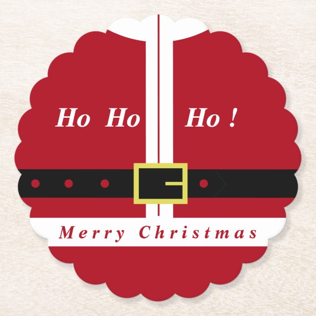 Posavasos De Papel Funny Navidades de Santa Claus Papel de montaña ru (Anverso)