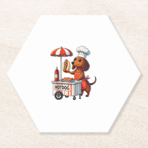 Posavasos De Papel Funny Perro Dachshund Perro Weenie Sausage Hotdog 