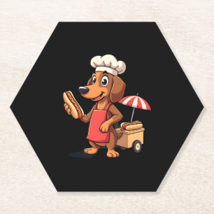 Posavasos De Papel Funny Perro Dachshund Perro Weenie Sausage Hotdog