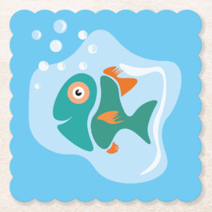 Posavasos De Papel Funny Pescado Elegante