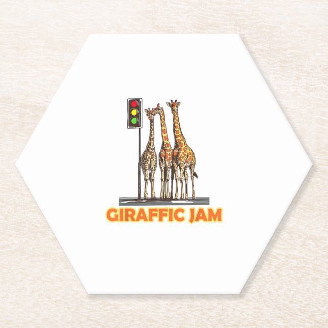 Posavasos De Papel Funny Pun Giraffe Jam (Anverso)