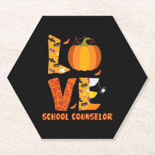 Posavasos De Papel Funny School Counseler Love Halloween
