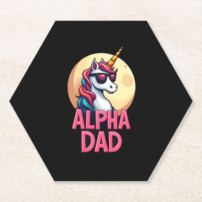 Posavasos De Papel Funny Unicorn Dad Laufey Men Father's Day Christma (Anverso)