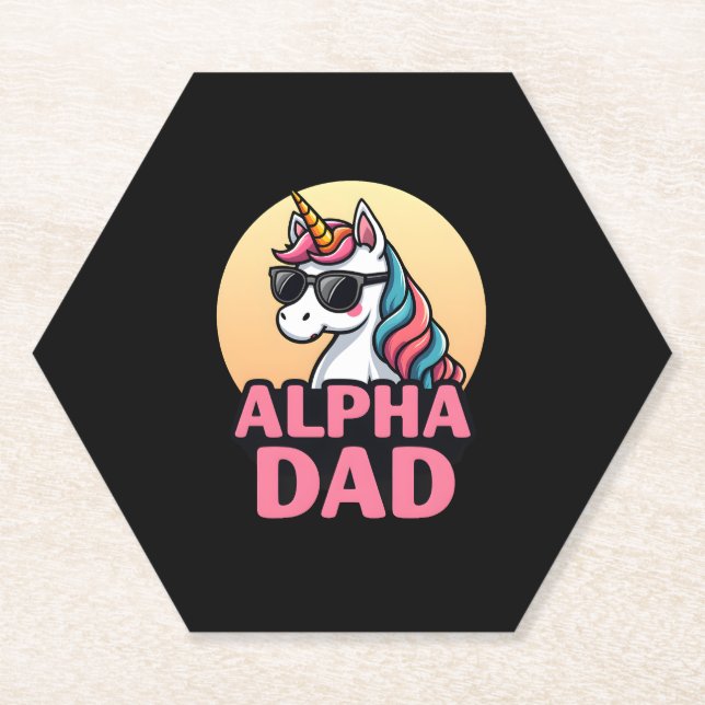 Posavasos De Papel Funny Unicorn Dad Laufey Men Father's Day Christma (Anverso)