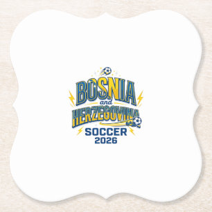 Posavasos De Papel Fútbol de Bosnia y Herzegovina 2026 Fútbol Negrita