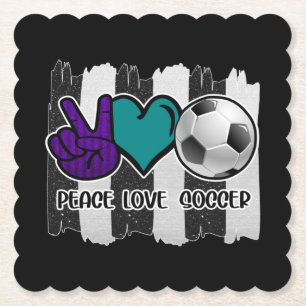 Posavasos De Papel Fútbol de paz franco-negro y blanco