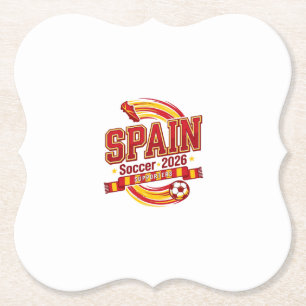 Posavasos De Papel Fútbol España 2026 Fútbol Negrita Tipografía País
