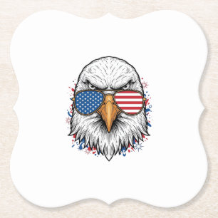 Posavasos De Papel Gafas de sol águila patriótica Camiseta vector vin