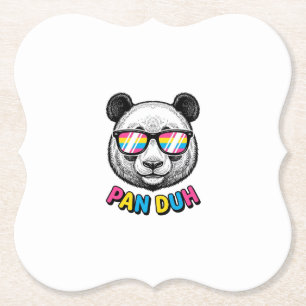 Posavasos De Papel Gafas de sol de Panda Divertidas Camiseta de Graba