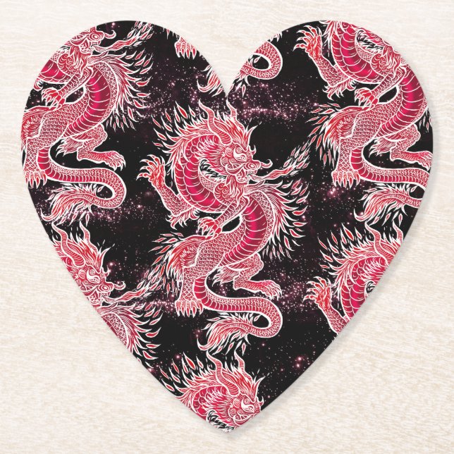 Posavasos De Papel Galaxia del Dragón Rojo (Anverso)