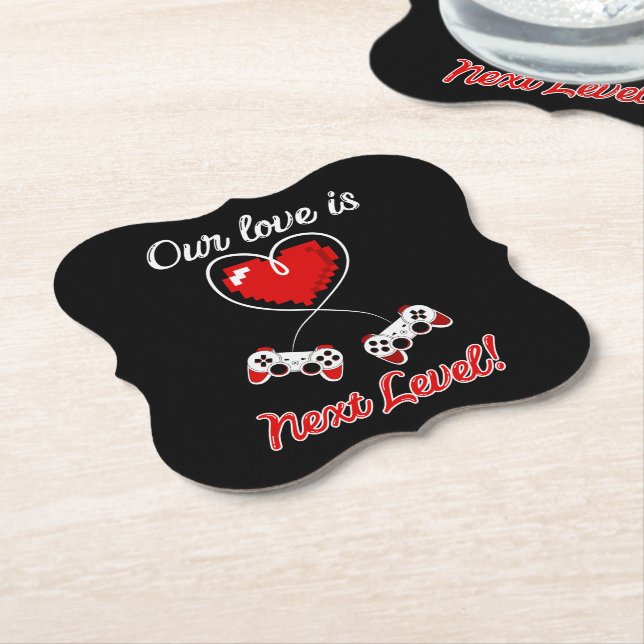 Posavasos De Papel Gamer Valentine Coasters (En perspectiva)