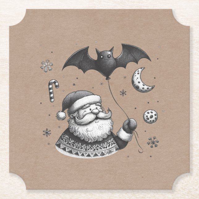 Posavasos De Papel Garras de Santa (Anverso)