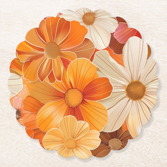 Posavasos De Papel Gartenparty Retro 1970er Stil (Anverso)