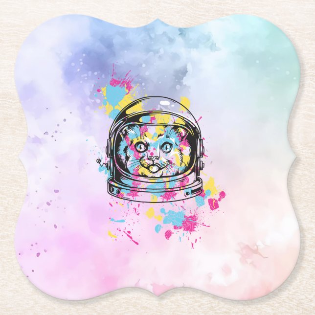 Posavasos De Papel Gata Astronauta (Anverso)