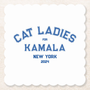 Posavasos De Papel Gato Damas De Kamala 2024 Fiesta De Estado Persona