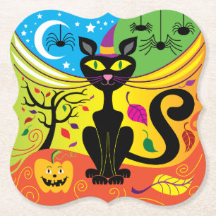 Posavasos De Papel Gato de brisa espeluznante