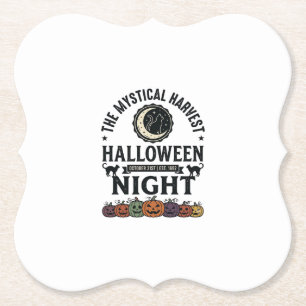 Posavasos De Papel Gato de Halloween Gatos Negros Calabazas Vintage D