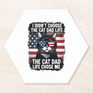 Posavasos De Papel Gato de la bandera americana vintage Papá Día del