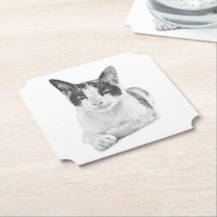 Posavasos De Papel Gato de Mediotono
