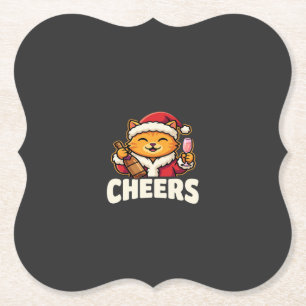 Posavasos De Papel Gato de Navidad anima a beber en las fiestas