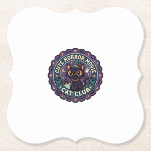 Posavasos De Papel Gato de película de terror lindo Diseño de camiset