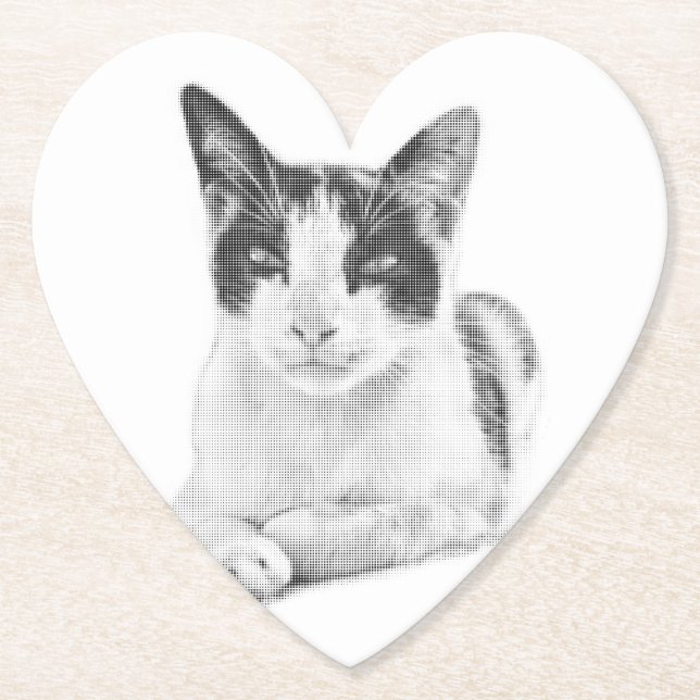 Posavasos De Papel Gato de semitono (Anverso)