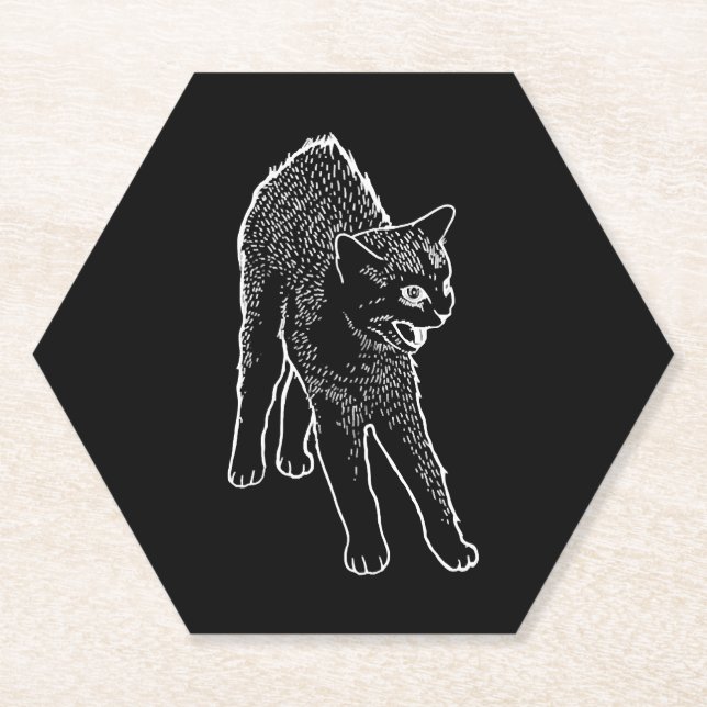 Posavasos De Papel Gato enojado (Anverso)