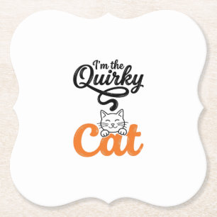 Posavasos De Papel Gato extravagante grabado vintage diseño amante de
