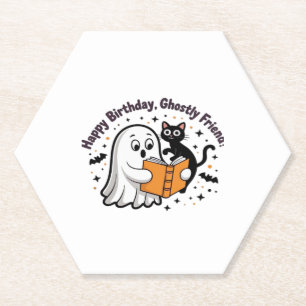 Posavasos De Papel Gato fantasma feliz cumpleaños PNG - Clásico adora