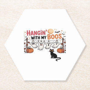 Posavasos De Papel Gato fantasma feliz del día del boo PNG - Escandal