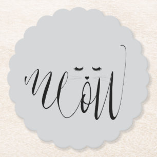 Posavasos De Papel Gato Gris Meow