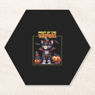Posavasos De Papel Gato Halloween Tocante Gatito Lover Trick O Trek K