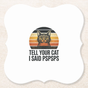 Posavasos De Papel Gato negro divertido Pspsps diseño vintage de pues