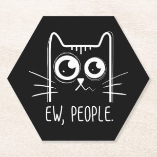 Posavasos De Papel Gato Negro Ew Personas Funny Gato Lover