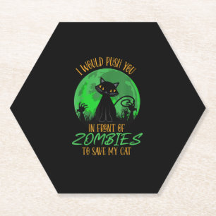 Posavasos De Papel Gato o yo lo empujamos delante de zombis para salv