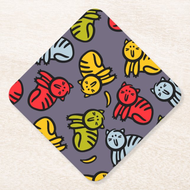 Posavasos De Papel Gatos más bananas (Anverso)