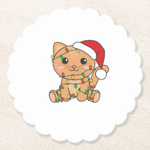 Posavasos De Papel Gatos Navidades Animales de Invierno Gatos