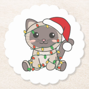 Posavasos De Papel Gatos Navidades Animales de Invierno Gatos