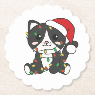Posavasos De Papel Gatos Navidades Animales de Invierno Gatos