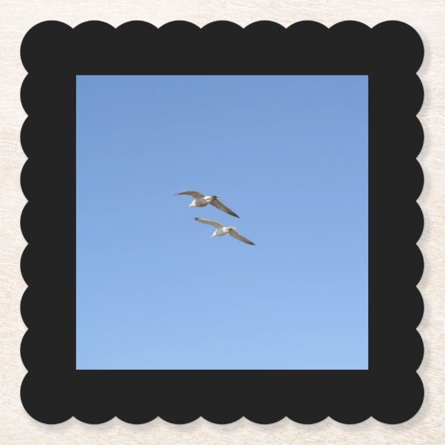 Posavasos De Papel Gaviotas volando alto - (Anverso)