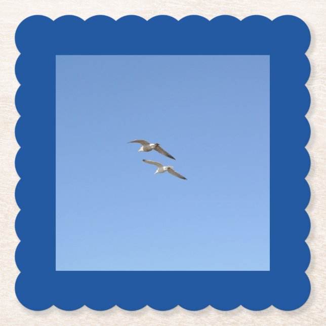 Posavasos De Papel Gaviotas volando alto - (Anverso)