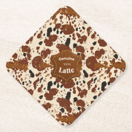 Posavasos De Papel Genuine 100% Latte Cowhide Pattern | Neutral 