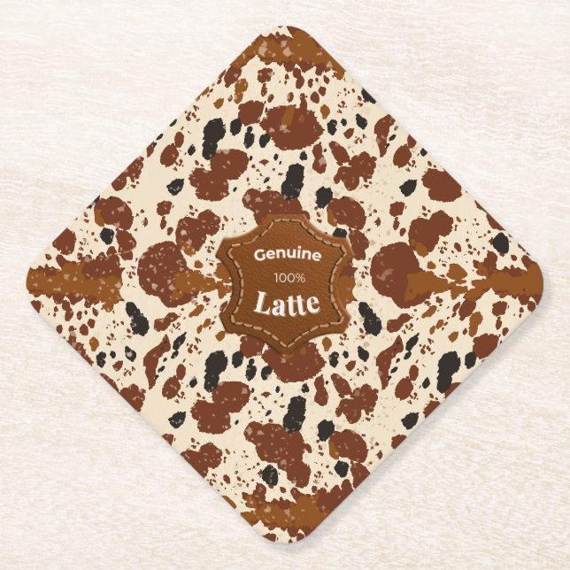 Posavasos De Papel Genuine 100% Latte Cowhide Pattern | Neutral  (Anverso)