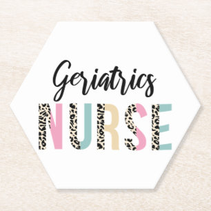 Posavasos De Papel Geriatría Enfermera Cute Leopard Design - Gracioso