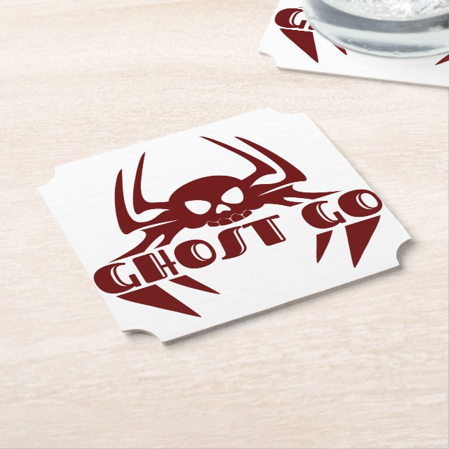 Posavasos De Papel Ghost Go Spooky Season (En perspectiva)