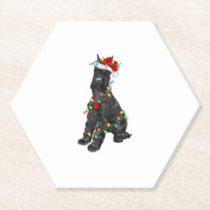 Posavasos De Papel Gigante Schnauzer Lover Xmas Santa Giant Schnauzer