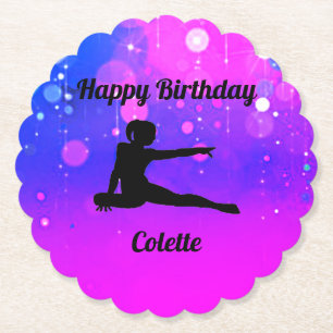 Posavasos De Papel Gimnasia chica Feliz Papel de Cumpleaños Pascua